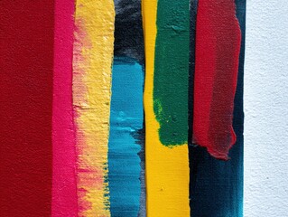 Fototapeta premium Bold and Vibrant Vertical Lines in Abstract Painting Composition