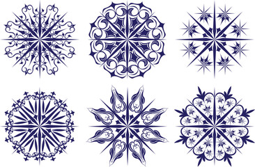 set of snowflakes