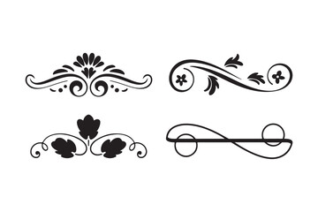 Elegant black flourishes and ornate decorative elements