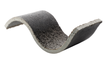 Gray, curved, textured architectural panel