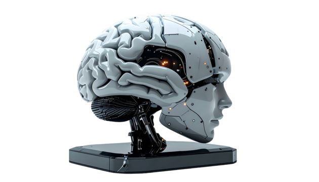 An illustration of a futuristic mechanical brain concept