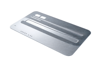 Metallic credit card angled view