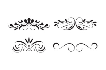 Elegant black flourishes and ornate decorative elements