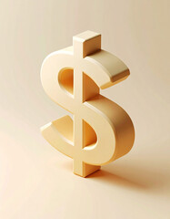 Obraz premium Isometric 3D dollar symbol