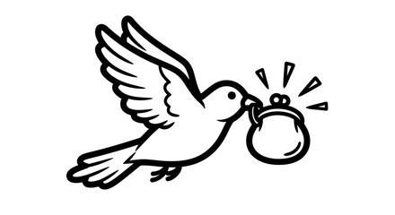 Bird in Flight Carrying a Purse