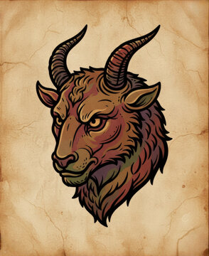 Ancient drawings of four mythical creatures.