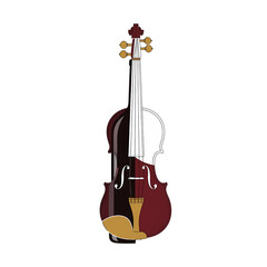 Fototapeta premium Elegant violin with rich mahogany and white detailing, perfect for classical music promotion and artistic projects.