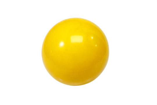 Shiny yellow sphere with reflections on isolated on a transparent background ball