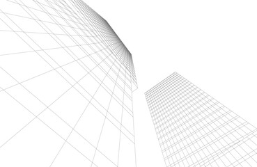 Fototapeta premium Abstract architectural buildings 3d rendering