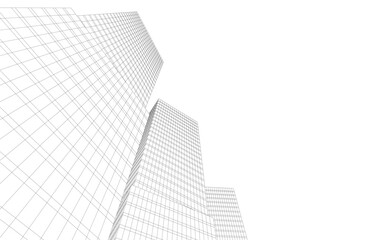 Fototapeta premium Abstract architectural buildings 3d rendering
