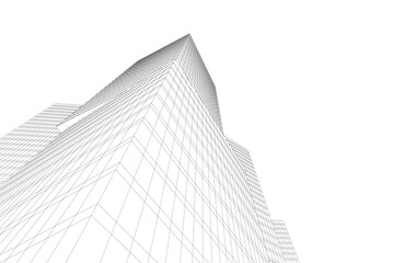 Fototapeta premium Abstract architectural buildings 3d rendering