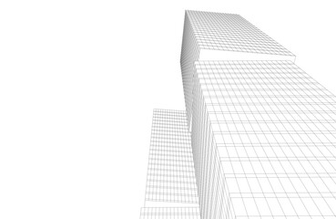 Fototapeta premium Abstract architectural buildings 3d rendering