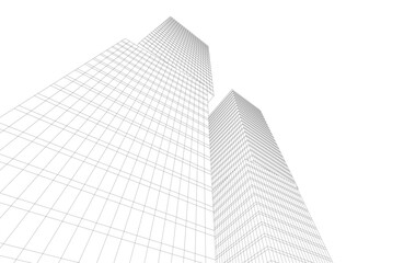Fototapeta premium Abstract architectural buildings 3d rendering