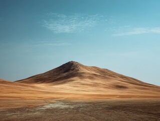 Solitary Sand Hill Under a Pale Blue Sky