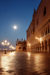 Fototapeta premium tranquil night scene of st