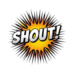 Comic Book Style Shout Speech Bubble