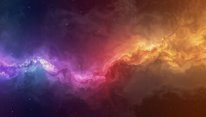 Vibrant Cosmic Swirls in a Nebula of Colorful Gas Clouds
