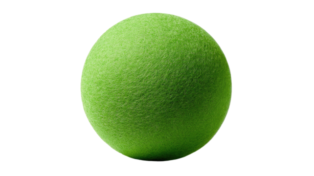 A vibrant green sphere with a fuzzy, textured surface