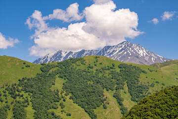 The beautiful mountainous landscape of Upper Khevsureti, Georgia