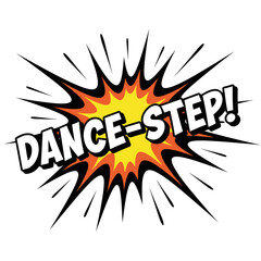 Comic Book Style Dance-Step Exclamation