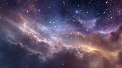 Fototapeta premium Vibrant cosmic nebula filled with countless sparkling stars creating a breathtaking deep space panorama
