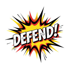 Comic Book Style Defending Word Art