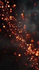Fototapeta premium Dark background hyperrealistic photo of fairy lights no blur