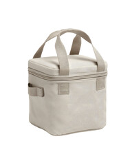 Square, light beige insulated tote bag