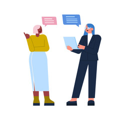 Women discussing business project