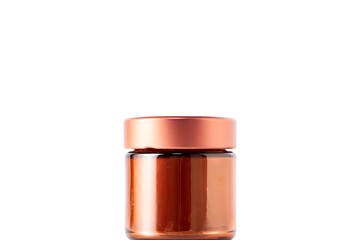 Amber Glass Jar with Copper Lid for Cosmetics or Food Storage