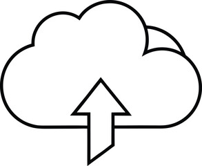 cloud outline with upward arrow for cloud optimization.