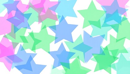 Abstract pattern of translucent stars in pastel colors