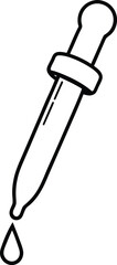 laboratory pipette outline dripping liquid.