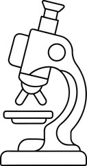 microscope outline with abstract science lines.
