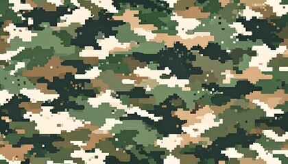 Abstract pixelated camouflage pattern