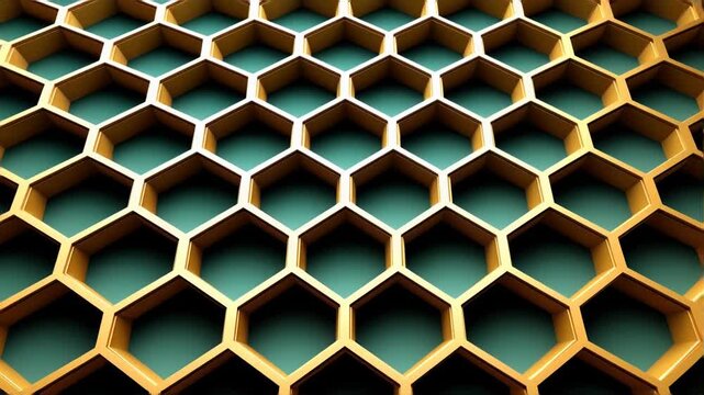 Close-up view of a geometric honeycomb pattern showcasing interlocking hexagonal shapes