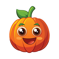 3D Cartoon Pumpkin on White Background