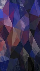 Abstract polygonal design in deep blues, purples, and reds