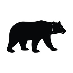  bear walking forward in silhouette style