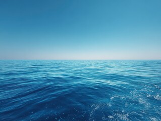 Fototapeta premium Vast Blue Ocean Surface Under Clear Sky