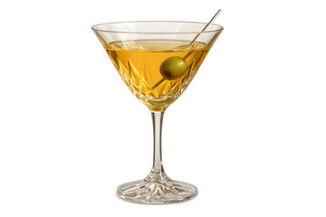 Golden martini glass with olive festive illustration perfect for New Year’s Eve parties, holiday celebrations, and elegant seasonal artwork design