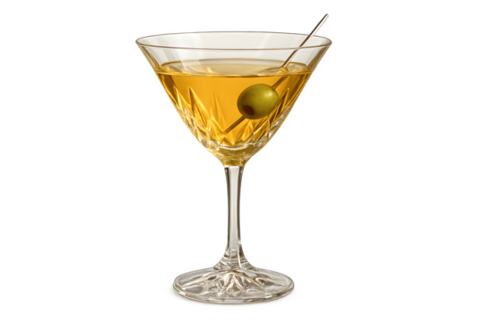 Golden martini glass with olive festive illustration perfect for New Year’s Eve parties, holiday celebrations, and elegant seasonal artwork design