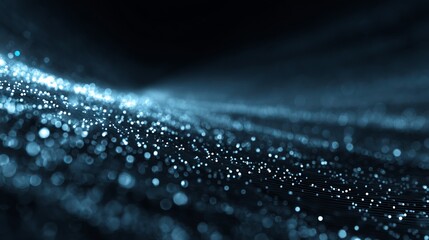 Dynamic digital network connections sparkle with futuristic data flow, representing innovation and global connectivity in a modern, abstract technological landscape.