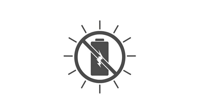 A graphic symbol of a prohibited battery