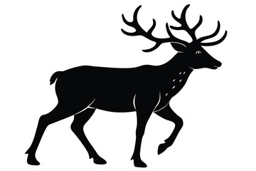 Fototapeta premium walking reindeer silhouette vector art