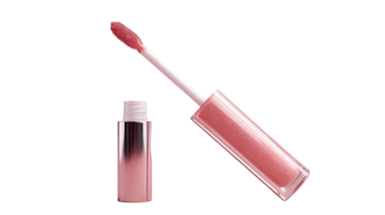 Shiny Lip Gloss Tube with Applicator Wand Ready for Use