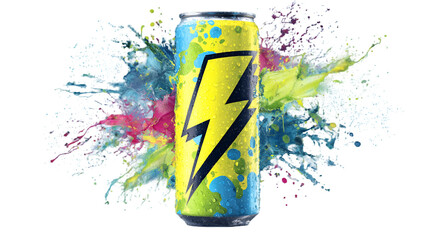 Dynamic Energy Drink Blast with Lightning Bolt Splash