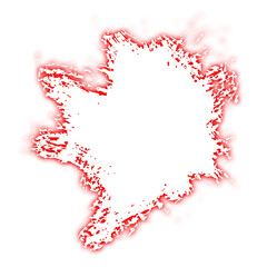 Obraz premium Abstract red and white blot on black background