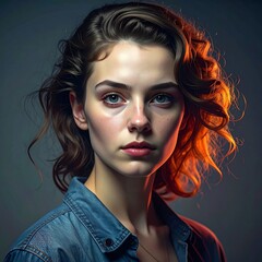 Portrait of a woman with dramatic lighting