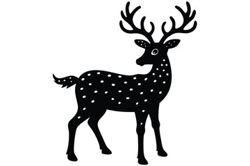 christmas deer silhouette vector art
